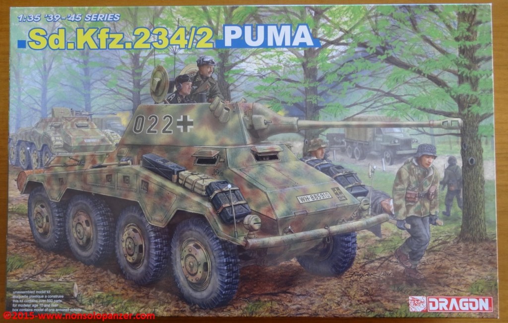 SDKFZ. 234/2 SCHWERER PANZERSPÄHWAGEN “Puma” – 1/35 DRAGON  KIT NO.&nbsp;6256