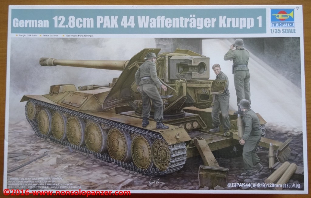 KRUPP “WAFFENTRAGER” MIT 12.8 cm. PAK-44 – 1/35 Trumpeter kit, code&nbsp;05523